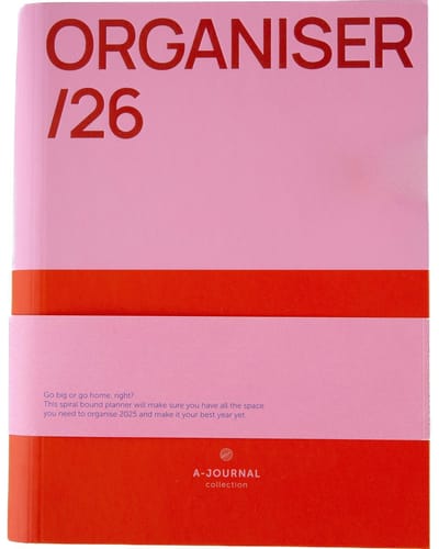 A-Journal - Spiraalagenda 2026 - Roze/Rood - A5