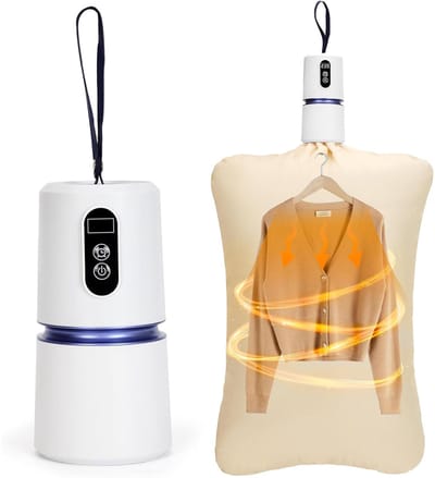 Draagbare Drogercabine voor Kleding - Klein Droger - Mini Droger - Inclusief Praktische Droogtas - 360° Warmtecirculatie - Wit