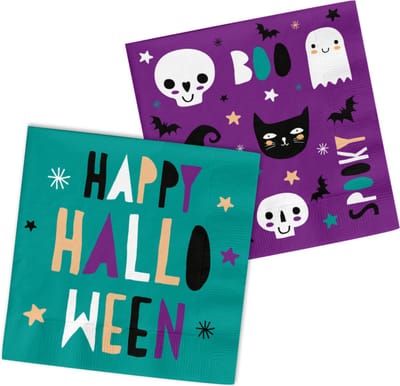 Folat - Servetten - Happy Halloween 33 x 33 cm - 20 stuks - Halloween servetten - Halloween decoratie - servies - napkins - Servetten tafel