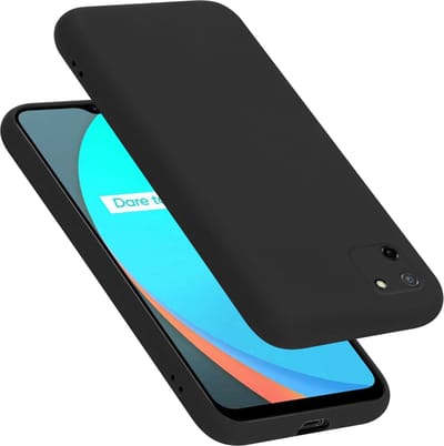 Cadorabo Hoesje geschikt voor Realme C11 2020 in LIQUID ZWART - Beschermhoes gemaakt van flexibel TPU silicone Case Cover