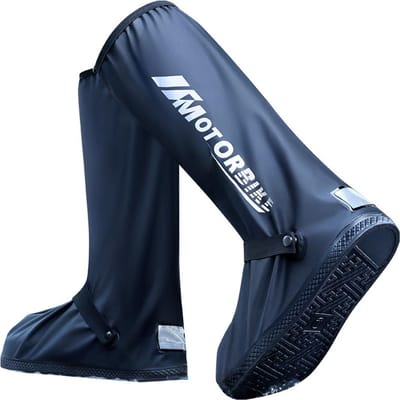 Hoge buis PVC waterdichte overschoenen Herbruikbare regenlaars overschoenen met reflector XL gray