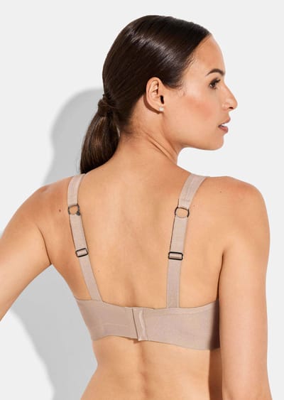 Sportbeha met Y-rug - beige - Gr. S van Goldner Fashion