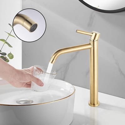 gouden kraan voor de badkamer kraan voor de badkamer hoog wastafel kraan voor de badkamer hoog mixer voor de badkamer in laiton