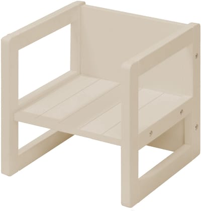 roba Kinderkrukje - Landhuisstijl - Omkeerbaar Krukje met 3 Zithoogtes - Beige / Kasjmier