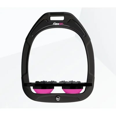 Platte Ultra Grip Zwart/Zwart/Roze Stijgbeugels Flex-On Green Composite