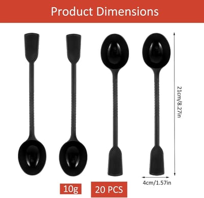Doseerlepel 10 g - 20 stuks kunststof maatlepel voor thee, koffie, suiker en eiwitten