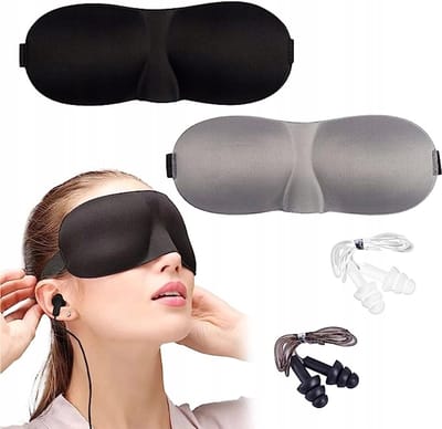 2x Zijden Slaapmasker met Oordopjes - Comfortabele Nachtrust