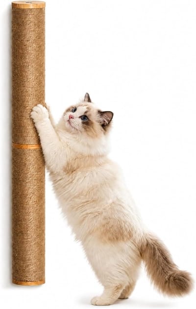 Klimwand voor katten, 83 cm hoge wandmontage krabpaal met sisal, ideale speelplek en krabmeubel