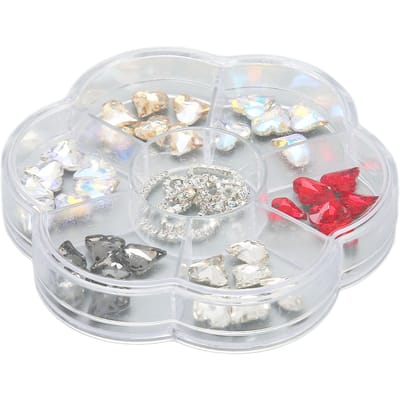 1 Doos Resin Nail Art Ornamenten Glanzende Nagelaccessoires DIY Decoratie Benodigdheden Meerdere Maten white