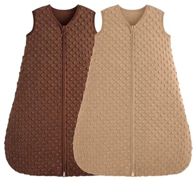 Baby Slaapzak 0-6 maanden - 2 Pack Draagbare Dekens - Bruin & Koffie - 1.5 Tog