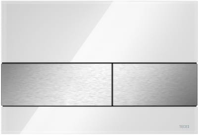 Tece TeceSquare duwplaat kleur glas wit kleur knoppen RVS
