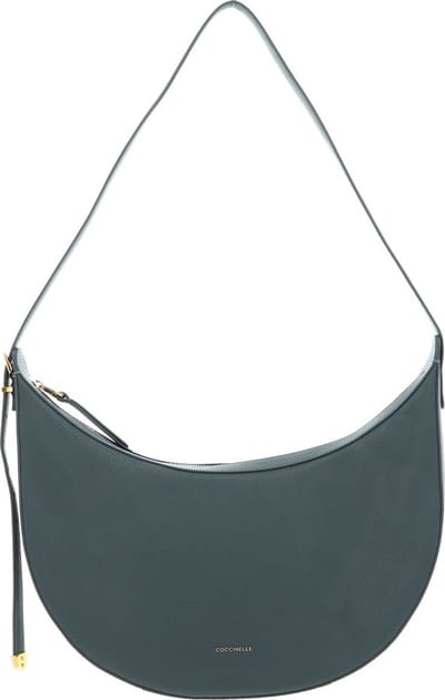 COCCINELLE Leren Schoudertas Coccinelle Gleen Handbag Grained Leather Kale Green Groen