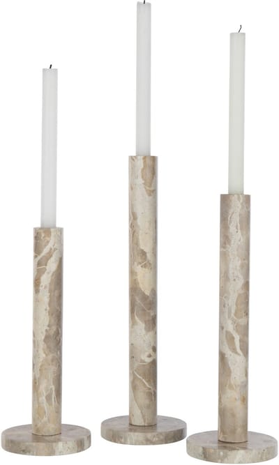 J-Line kaarshouder Marmer - steen - beige - set van 3
