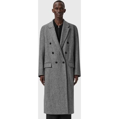 AllSaints Ezra Coat Black/white Taglia: 36 | Cappotti doppiopetto Outlet | Uomo | Nero