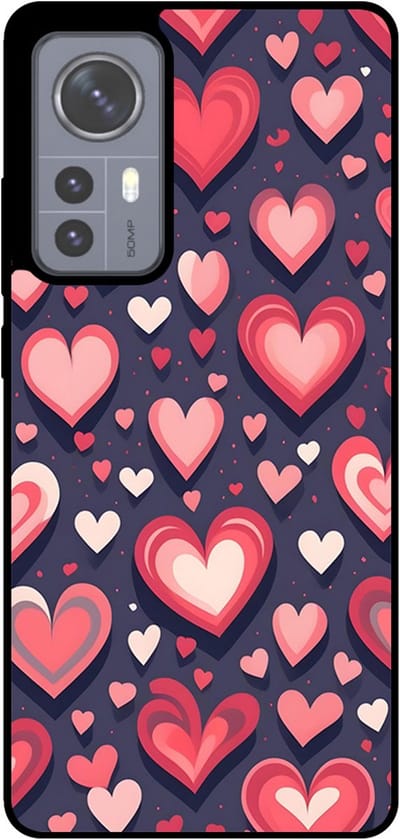 Smartphonica Telefoonhoesje Geschikt voor Xiaomi 12 met Hartjes Opdruk - TPU Backcover Case With Heart Design geschikt voor Xiaomi 12