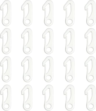 Vlaggenmastklemmen set van 20 stuks - Nylon karabijnhaken voor winddichte bevestiging van vlaggen - Geschikt voor vaste vlaggen en touwen - Multifunctionele vlagaccessoires in het wit