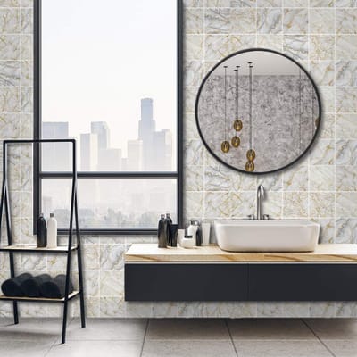 Dailygoods- Tegelstickers 20 cm x 20 cm - Set van 10 - Muurstickers - Decoratie voor Keuken/Badkamer - Verwijderbaar - Duurzaam - Muursticker