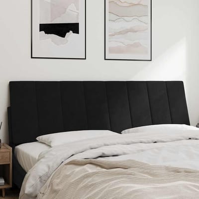 vidaXL - Hoofdbordkussen - "Hanko" - 160 - cm - fluweel - zwart