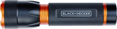 BLACK+DECKER LED Zaklamp 400 Lumen - 10W - 200M Bereik - 3 Lichtstanden: Hoog, Laag, Pulserend - Zwart/Oranje