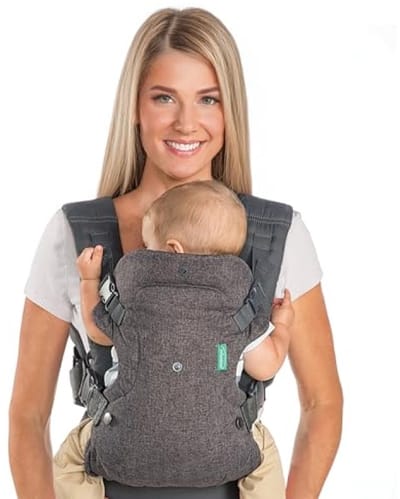 4-in-1 ergonomische draagzak met 4 draagposities - grijs - voor baby's en peuters 3,6-14,5 kg