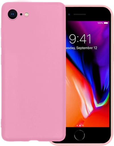 Hoesje - Geschikt voor Apple iPhone 7 - Sterk & Shockproof - Hoes Cover - Siliconen Case - Lichtroze