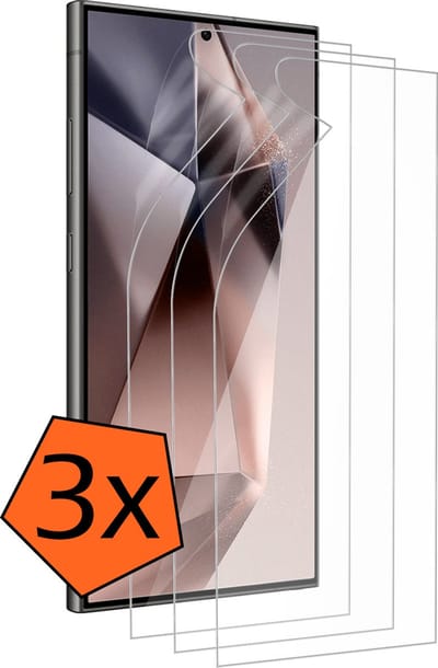 Screenprotector - 3 Stuks - Folie - Geschikt voor Samsung Galaxy S24 Ultra - Ultra Clear - Bescherm Folie - Soft TPU - Screen Protector