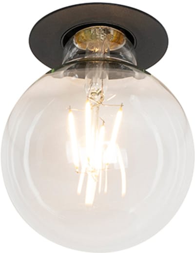 QAZQA insight - Moderne Inbouwspot - 1 lichts - Ø 7 cm - Zwart - Woonkamer | Slaapkamer | Keuken