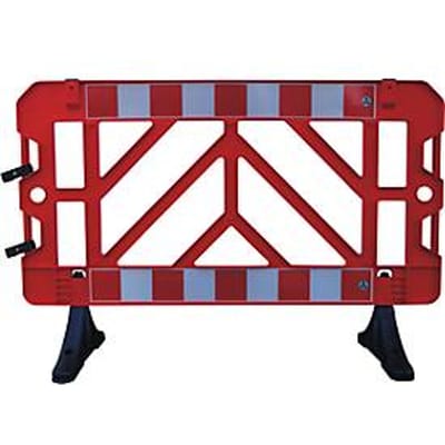 Veiligheid afzethek, kunststof, 1000 x 1500 mm, rood-wit, set van 2