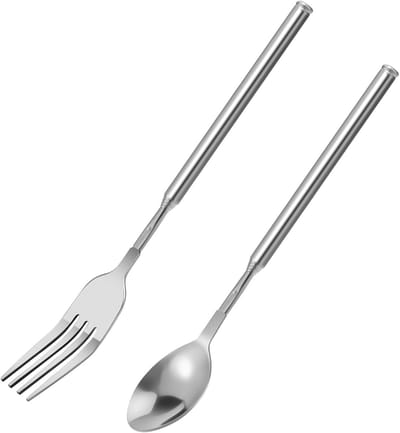 Allecto - Uitschuifbare bestekset - Telescopisch - RVS - Uitrekbaar - 22 cm tot 65.5 cm - Diner - Fruit - Dessert