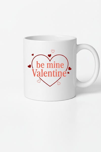 Valentijn Mok 'Be Mine Valentine' met Hartjes Design | Romantische Koffiemok | Cadeau Geliefde