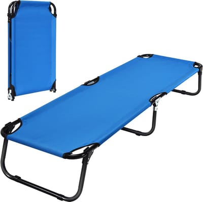 COSTWAY Veldbed, campingbed, belastbaar tot 150 kg, opklapbed, ligbed, campingligbed, eenpersoonsbed, 191 x 56 x 31 cm