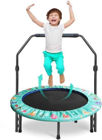 Kindertrampoline 91 cm Binnen en Buiten - Opvouwbaar en Veilig voor Peuters en Kleuters