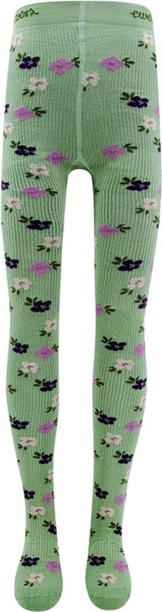Ewers Maillot Kindermaat - Fijne Rib en Bloemetjes Roze & Lila & Paars - Mosgroen-80/86