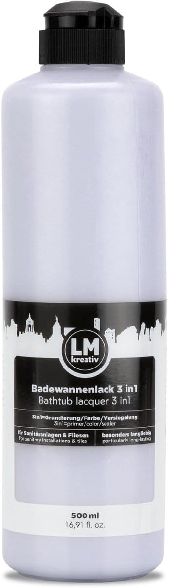 LM-Kreativ Muurverf - Tegelverf voor Badkamer - 3-in-1 Hechtlaag, Kleurlaag en Beschermlaag - Leigrijs - 500 ml