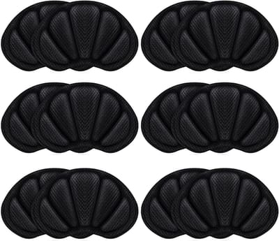 Comfortabele hielkussens, zelfklevende hielgrips voor te grote schoenen, beschermende voeringen voor een betere pasvorm en extra demping (Zwart)