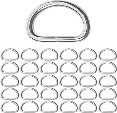 D-Ringen van RVS, 30 x 25 mm, voor rugzakken, riemen en handtassen - Duurzaam en veelzijdig voor knutselaccessoires en bevestigingen