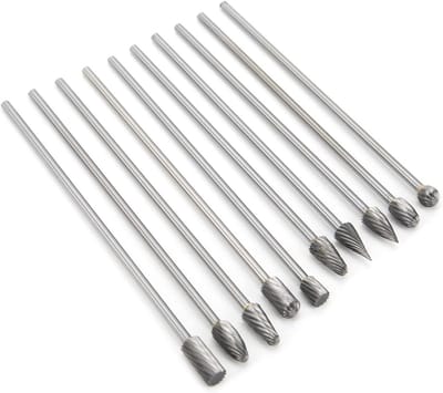 Metaalbramen Set - Slijpvijlen - Metaal Bewerken - Hardmetalen Kwaliteit - 10 Stuks - Zilverkleurig