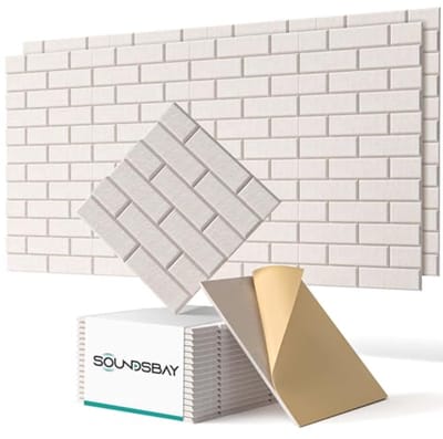 Zelfklevende Geluidsisolatiepanelen van Hoge Dichtheid - 30 x 30 x 1 cm (Beige) voor Geluidsbehandeling en Wanddecoratie