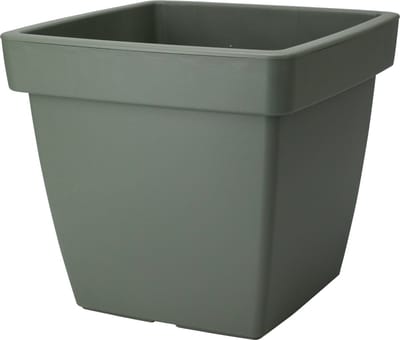 Pro Garden Plantenpot/bloempot Square Classic - kunststof - donkergroen - D39 x H35 cm - tuin potten