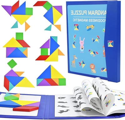 Creatieve Magnetische Tangram Puzzel met 96 Vormen en Oplossingen - Leuk Spel voor Kinderen en Volwassenen