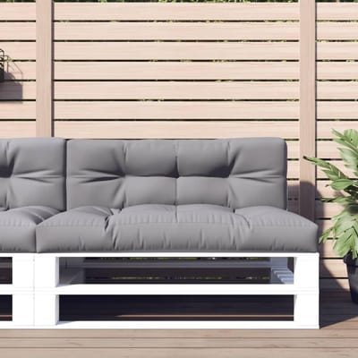 Palletkussen 2-delig - Tuinkussen Zitkussen - Buiten Zitten - Waterdicht Polyester - 120 x 80 x 12 cm - Grijs