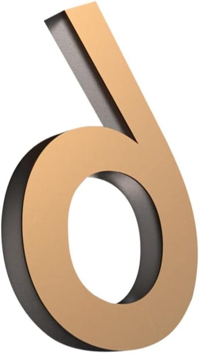 Huisnummer Sticker - Adres Nummer - Huis Identificatie - Zelfklevend Acryl - 9 x 66 cm - Brons Goud