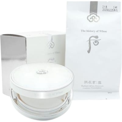 The History of Whoo Gongjinhyang Seol Radiant White Moisture Cushion Foundation SPF50+ PA+++ 13g + Navulling 13g Shade 23 (Natural Beige)