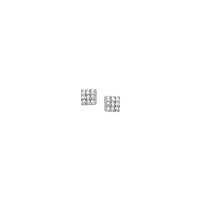 Oorknoppen Zirkonia Zilver Gerhodineerd Glanzend 5.5 mm x 5.5 mm