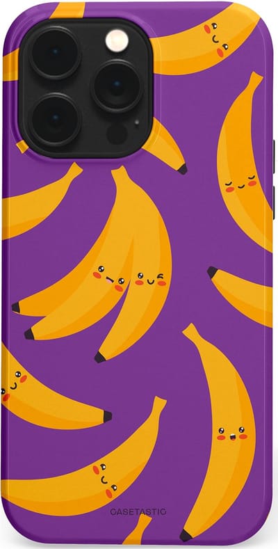 Casetastic Hoesje Geschikt voor Apple iPhone 14 Pro Max Magsafe - Stijlvolle Beschermende Duo-layer Case - Kawaii Bananen