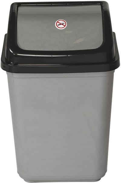 Prullenbak met kanteldeksel voor kantoor, keuken en badkamer - 5L, 20L, 30L, 50L - Zwart/Grijs