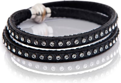 SIF JAKOBS AREZZO black bracelet w/zirkonia 38cm SJ-BR1726-BL-CZ-38