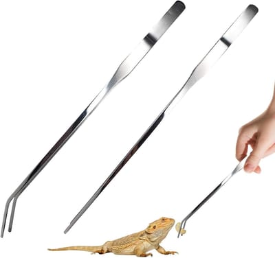 Pincet Voor Aquarium - Voedings Tang - Terrarium Onderhoud - Roestvrij Staal - 27 cm Lang - Zilver