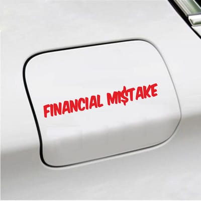 Bumpersticker - Financial Mistake - 4,1 X 25 - Rood