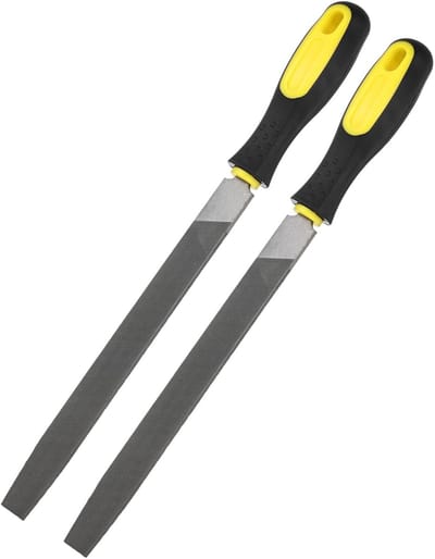 Metalen Vijlenset - Platte Handvijlen - Metaal Hout Bewerken - Koolstofstaal Duurzaam - 30cm Vijl 41cm Totaal - Geel Zwart